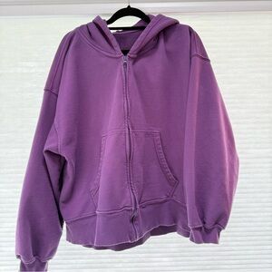 Daily Drills Purple Full Zip French Terry Hoodie